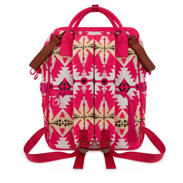 Wrangler Aztec Printed Callie Backpack/Diaper Bag - Hot Pink - WG2204-91102HPK