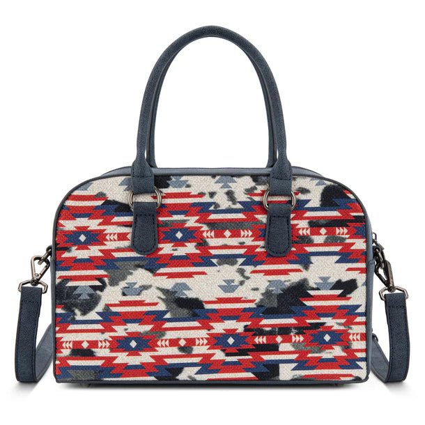 Wrangler Aztec Print Satchel/Crossbody - Navy - WG302-8132NY
