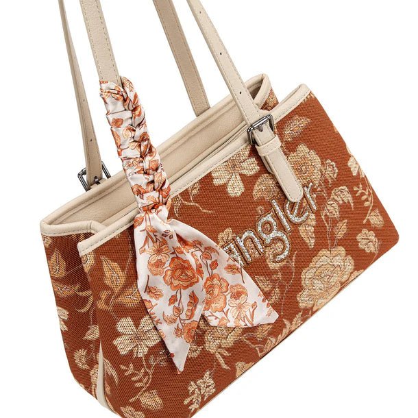 Wrangler Vintage Floral Print Canvas Shoulder Bag - Multiple Colors - WG510-8130BR
