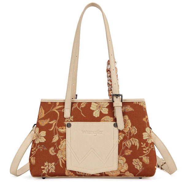Wrangler Vintage Floral Print Canvas Shoulder Bag - Multiple Colors - WG510-8130BR