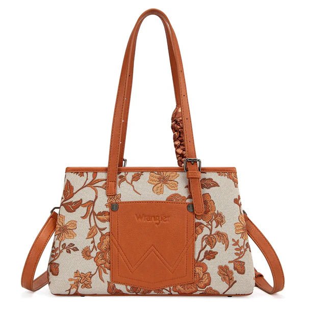 Wrangler Vintage Floral Print Canvas Shoulder Bag - Multiple Colors - WG510-8130DBR