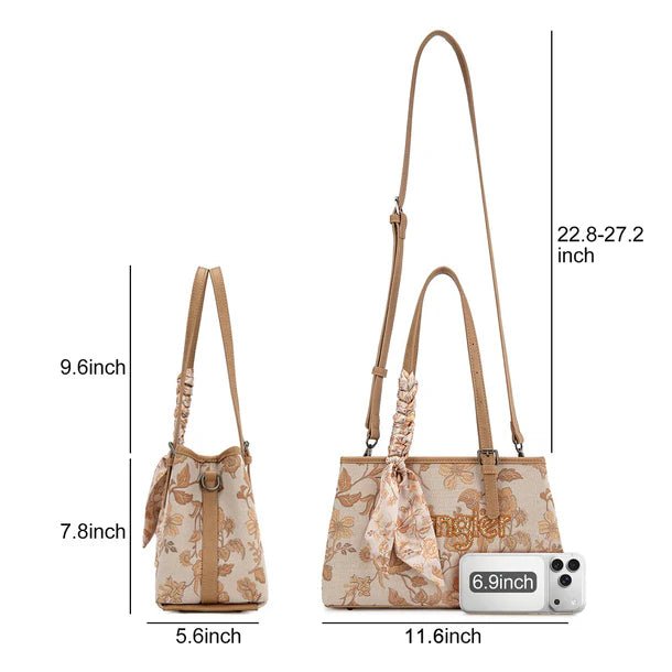 Wrangler Vintage Floral Print Canvas Shoulder Bag - Multiple Colors - WG510-8130GD