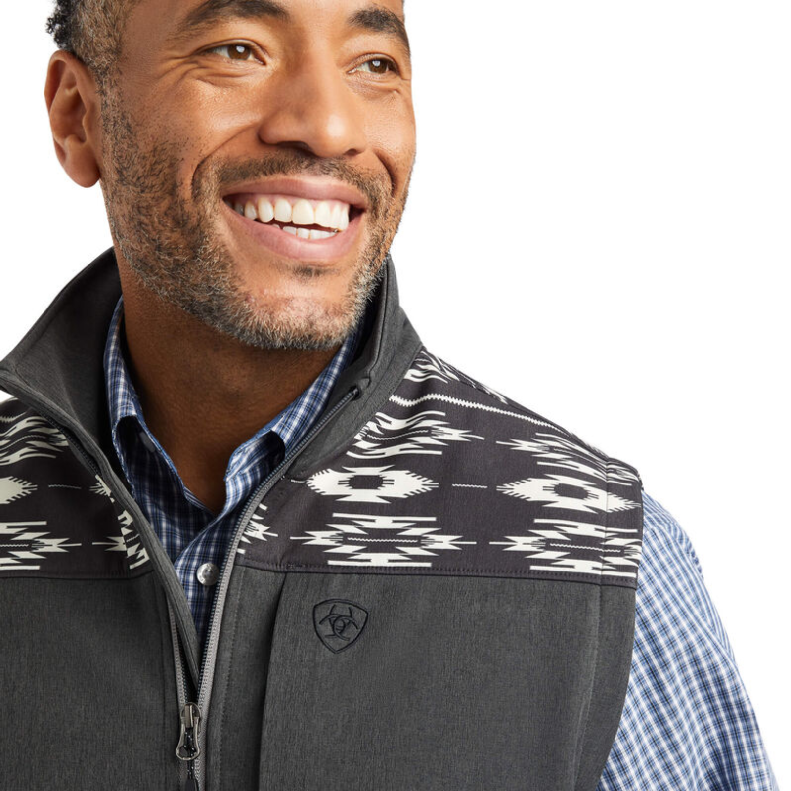 Ariat Men's Vernon 2.0 Chimayo Charcoal Softshell Vest