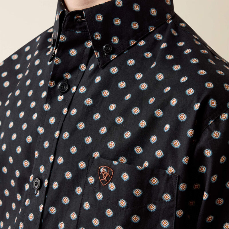 Ariat YTH Larsen Classic Fit Shirt - Black Geo Print