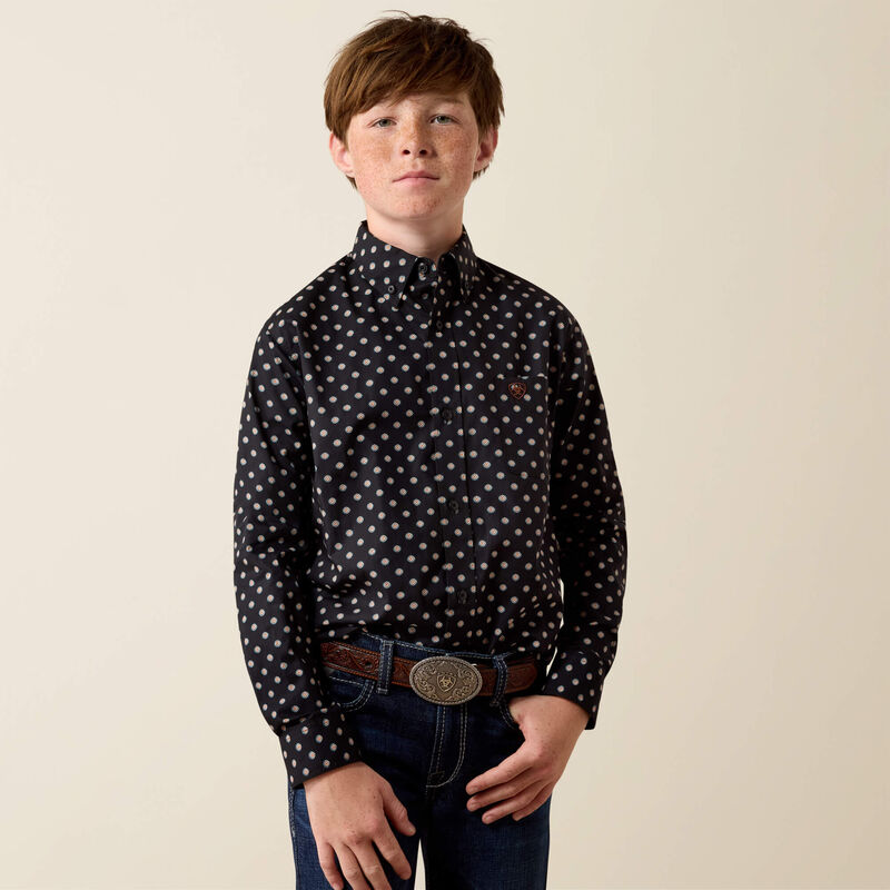 Ariat YTH Larsen Classic Fit Shirt - Black Geo Print