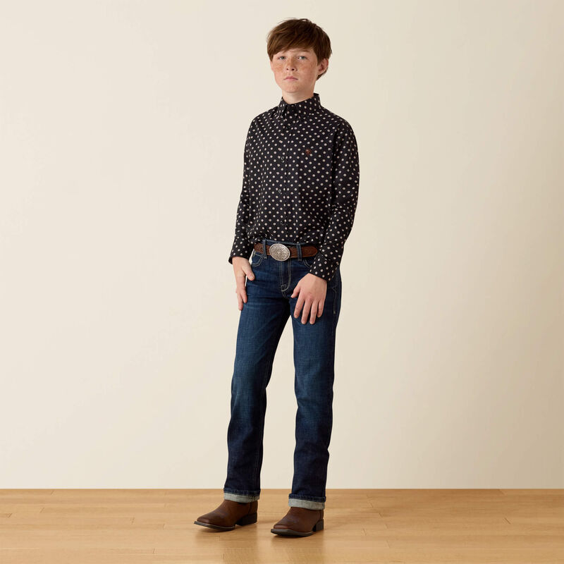 Ariat YTH Larsen Classic Fit Shirt - Black Geo Print