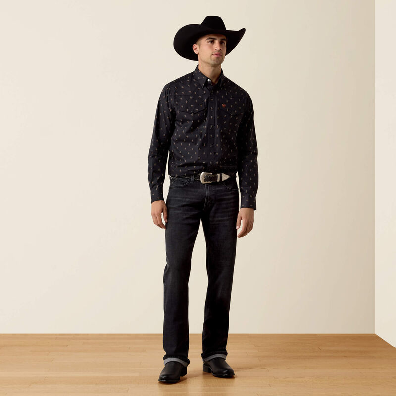 Ariat Men's Piety Classic Fit Snap Shirt - Black Geo Print