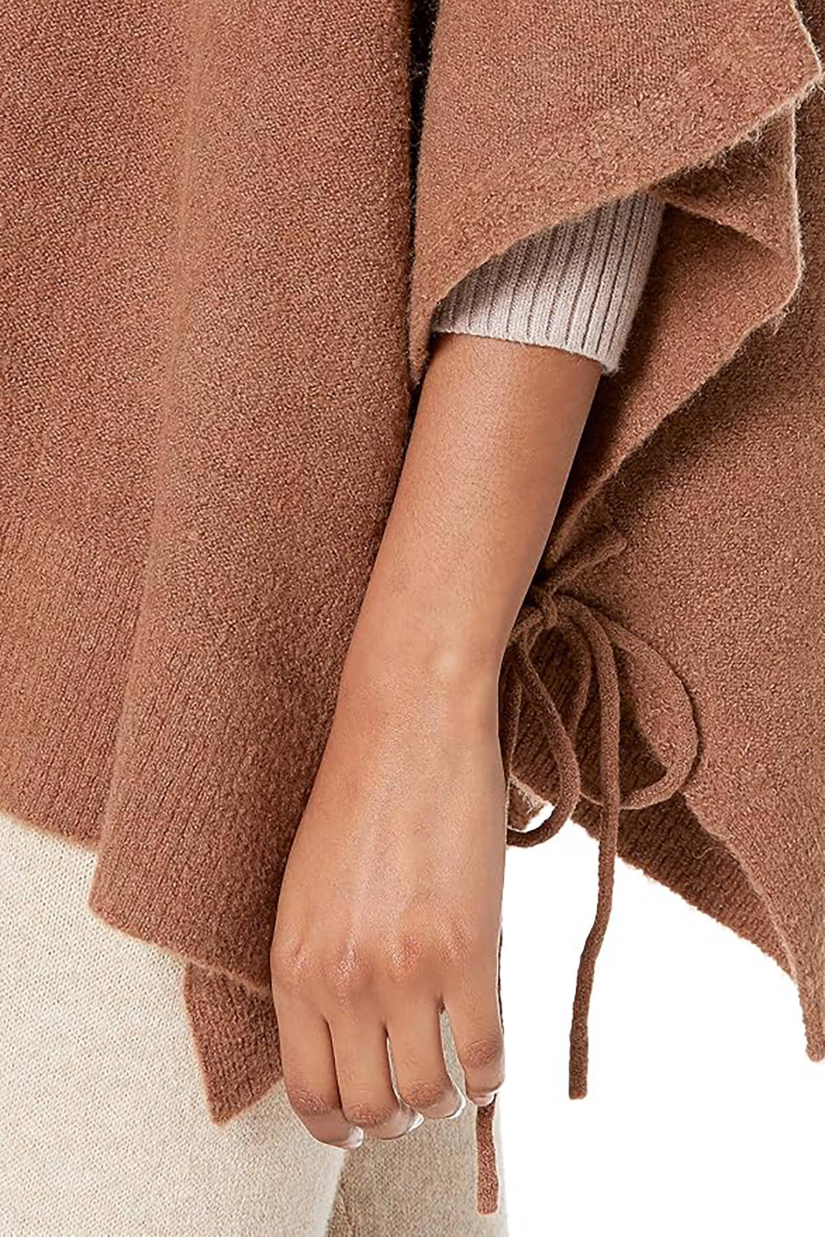 Winslow Collection Cozy Cowl Neck Knit Poncho - Caramel