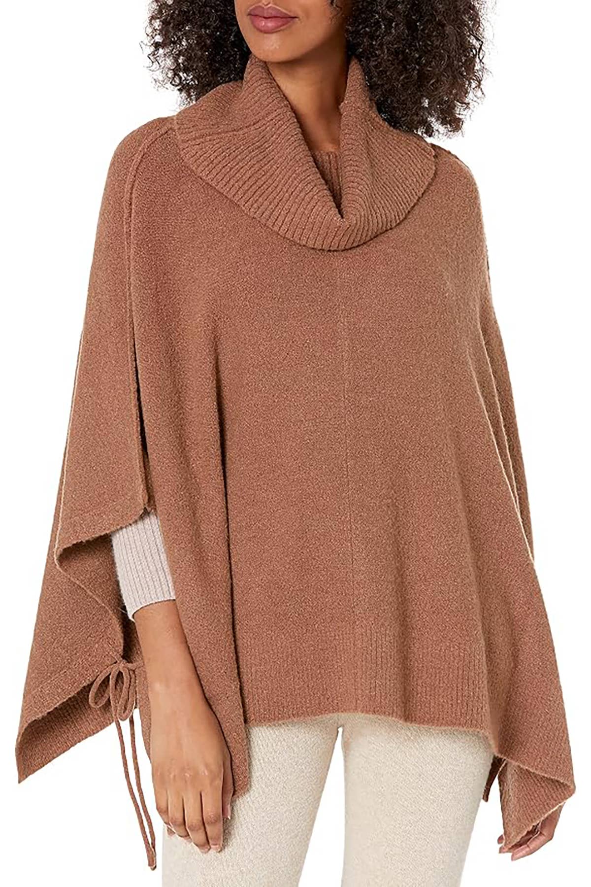Winslow Collection Cozy Cowl Neck Knit Poncho - Caramel