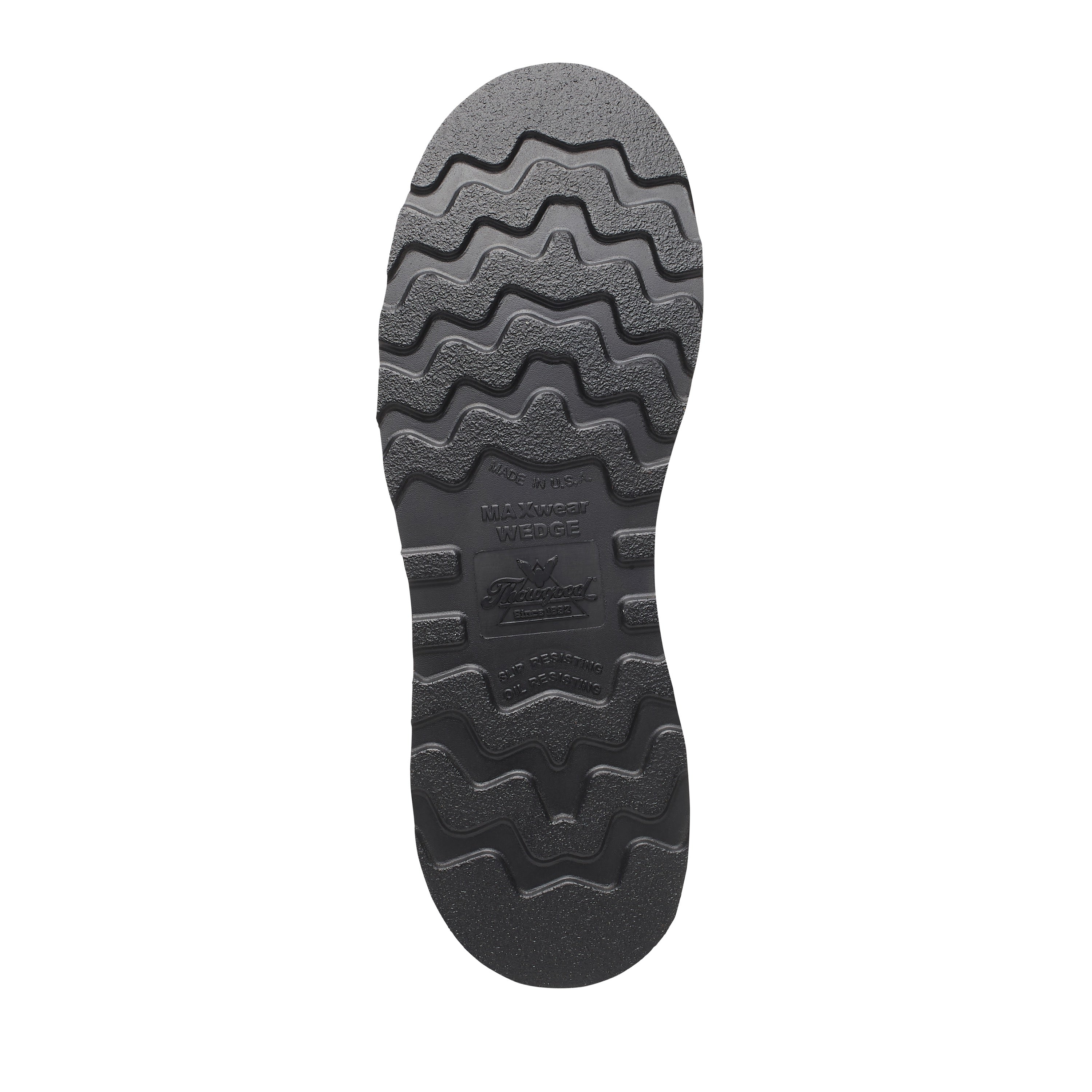 Thorogood Men's WP 6 Crazy Horse Steel Moc Toe BLK Wedge