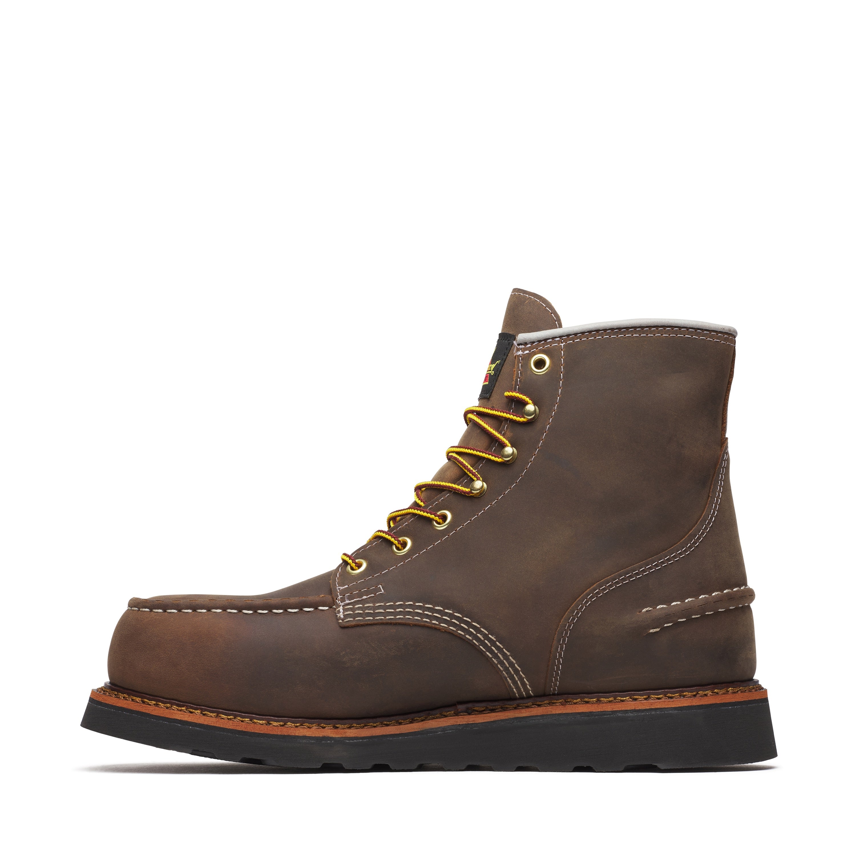 Thorogood Men's WP 6 Crazy Horse Steel Moc Toe BLK Wedge