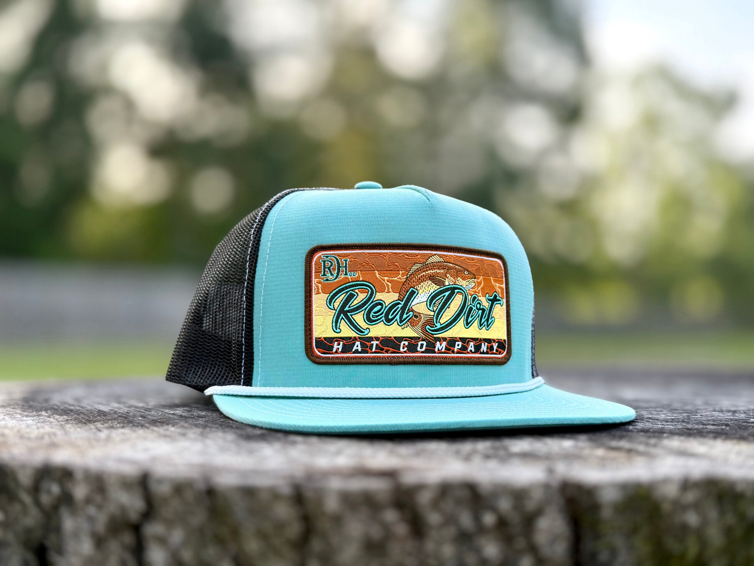 Red Dirt Hat Co. Red Fish - Turquoise/ Black 5 Panel