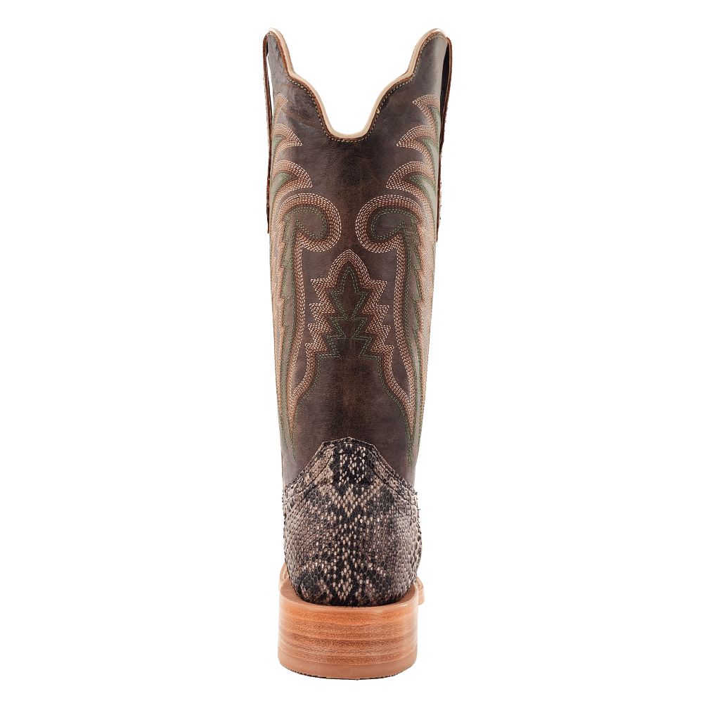 R Watson Men's Rustic Python Belly 13" Wide Square Toe Boots