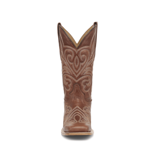 Circle G Ladies Shedron Curved Embroidery Pattern Wide Sq. Toe - Shedron/Honey