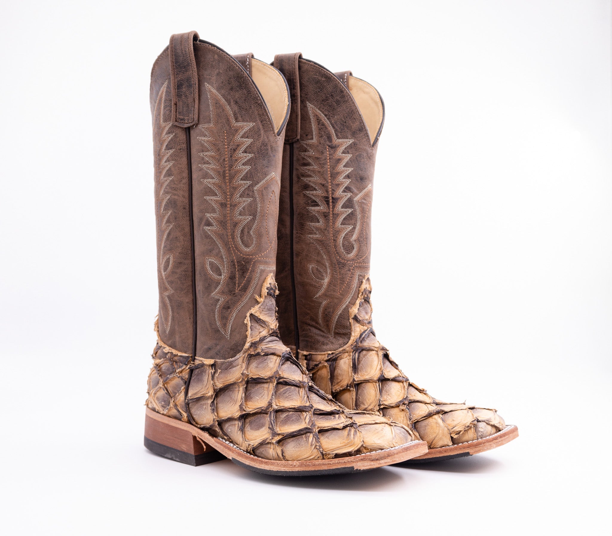 Anderson Bean Men's 13" Tan Lines Big Bass Square Toe Western Boots - 338771 - 7D