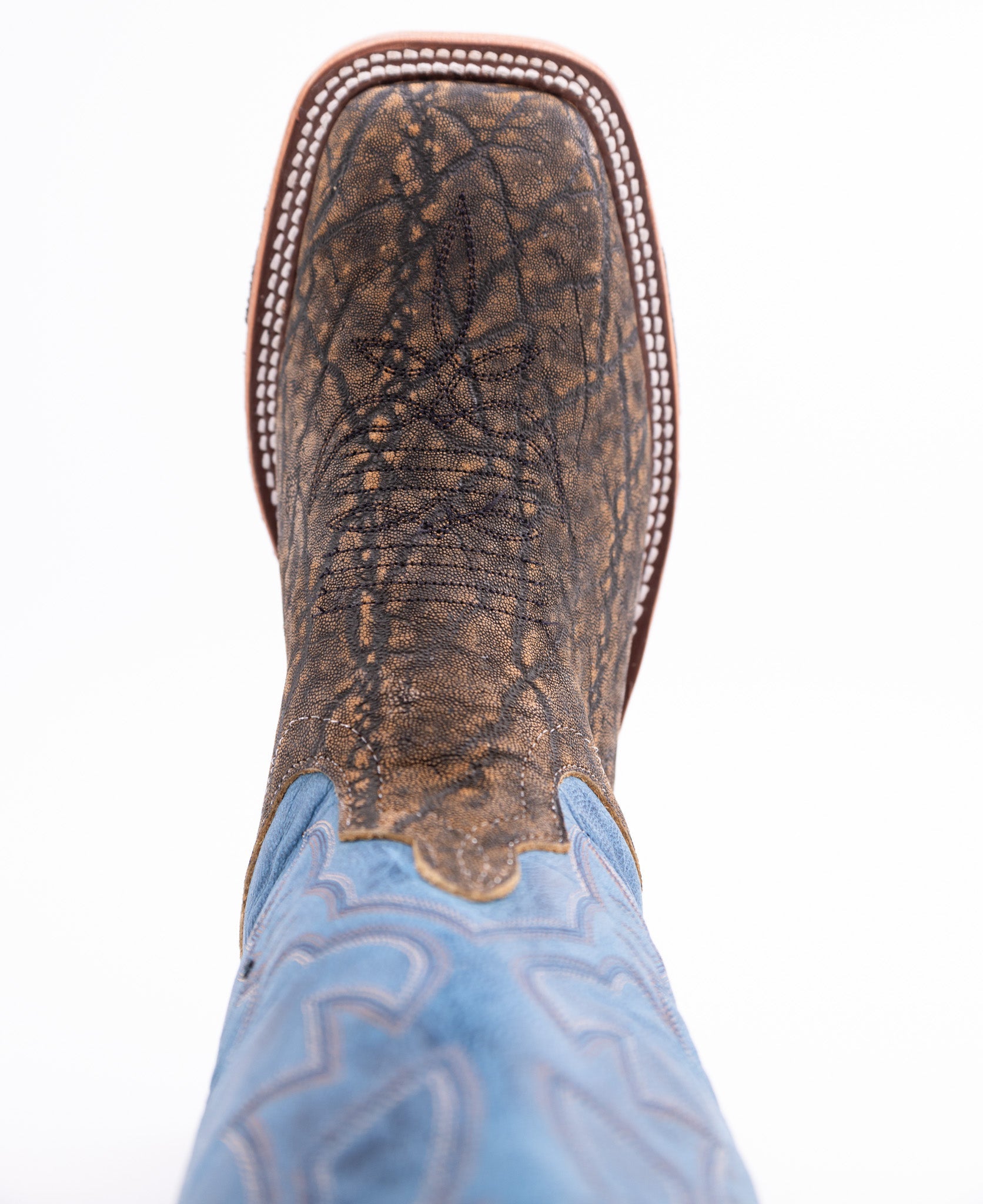 Anderson Bean Men's 13" Antique Saddle Safari Elephant Square Toe Western Boots - 338780 - 7D