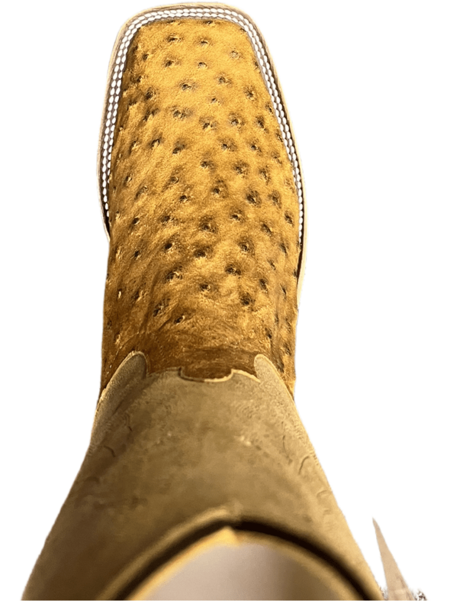 Anderson Bean Men's Antique Saddle WW Ostrich Sahara Suede Boots - 0871M-8.5D