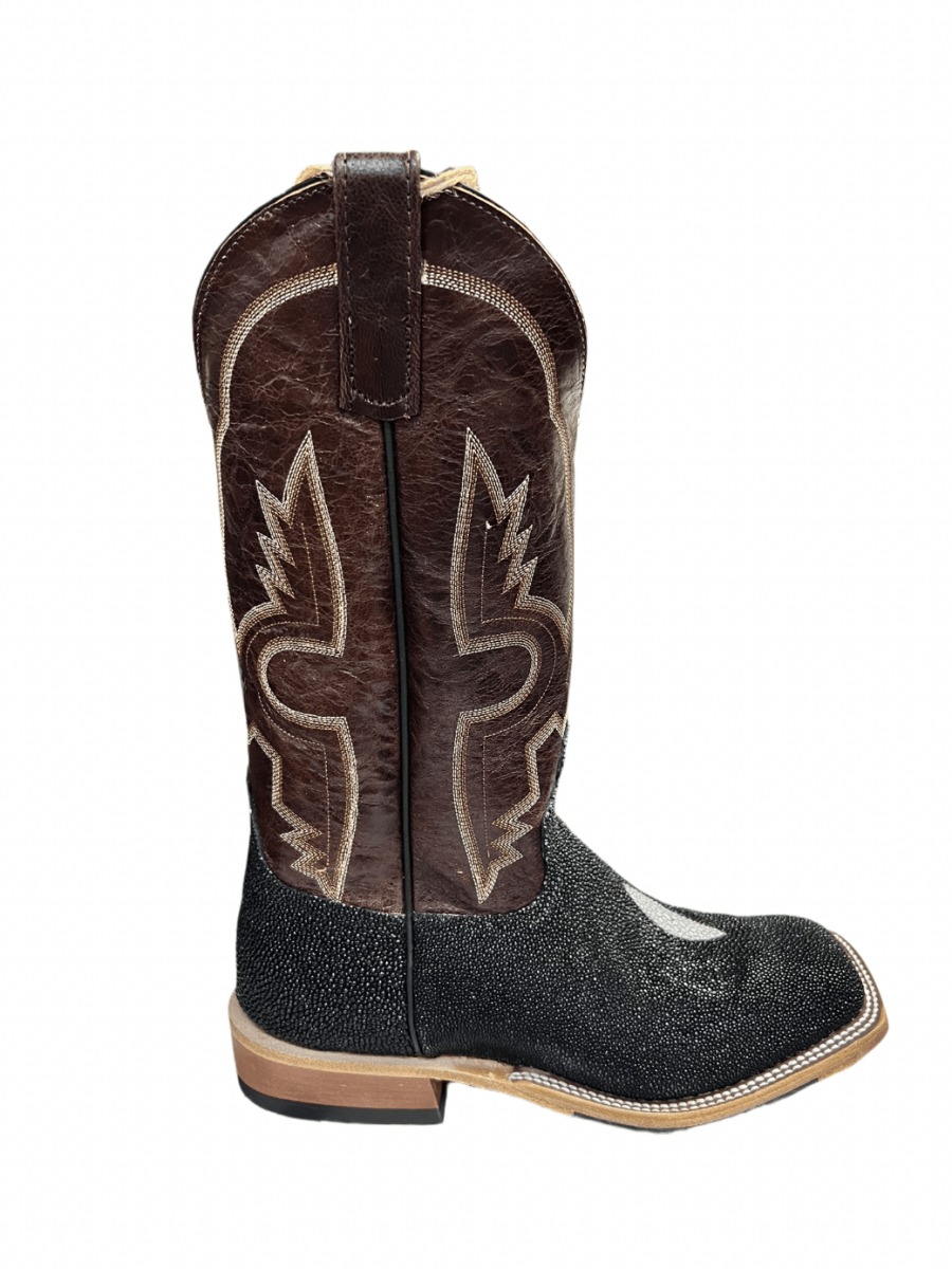 Anderson Bean Black Stingray Brass Explosion Men's Western Boot - 361444-9.5EE