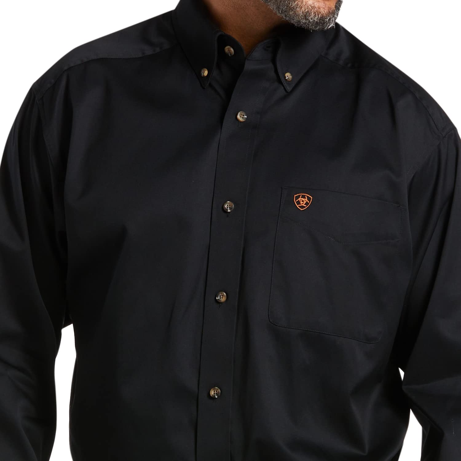 Ariat Men's Solid Twill Black Classic Fit Shirt - 10000502 - XS