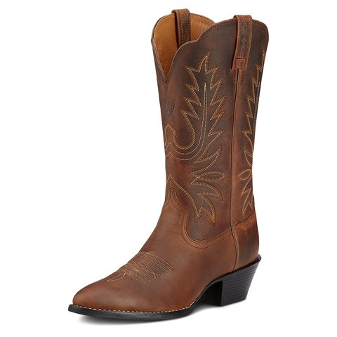 Ariat Women's 11" Heritage Round Toe Distressed Brown Western Boot - 10001021 - 5B