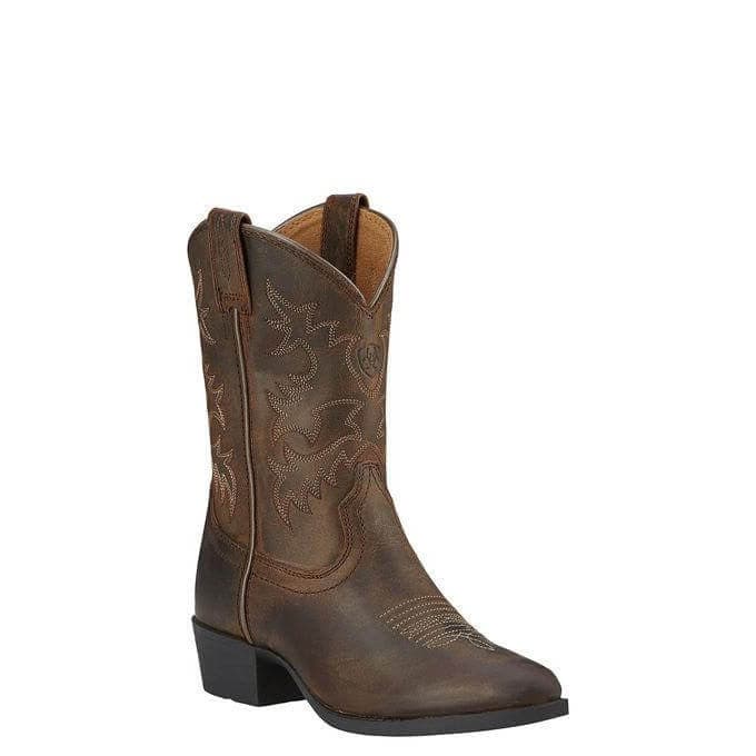 Ariat Kids' 8" Heritage Brown Square Toe Western Cowboy Boot - 10001825 - 13.5M