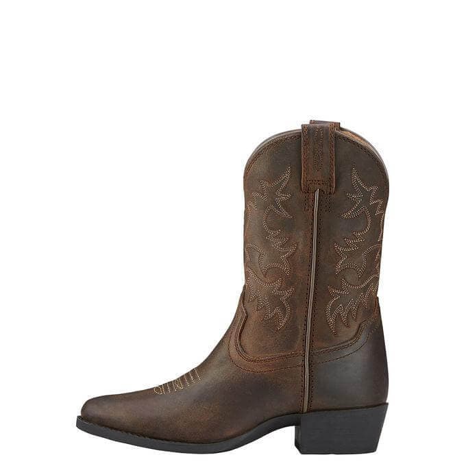 Ariat Kids' 8" Heritage Brown Square Toe Western Cowboy Boot - 10001825 - 13.5M