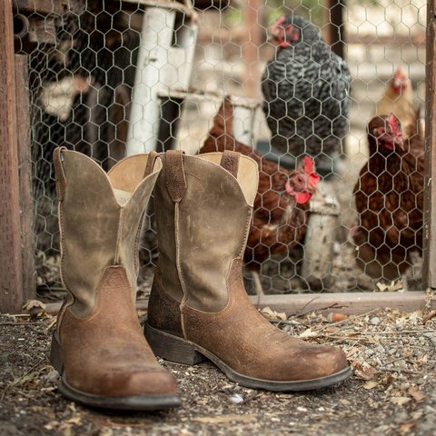 Ariat Mens 11" Rambler Earth Brown Square Toe Western Boot - 10002317 - 8D