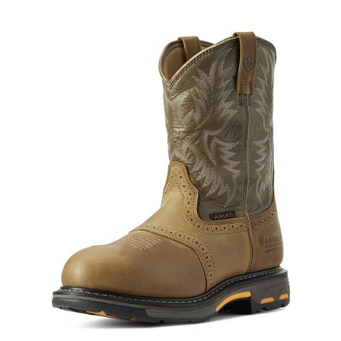 Ariat Men's Workhog Aged Bark Waterproof 10" Roper Composite Toe Work Boot - 10008635 - 7D