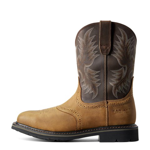 Ariat Men's Sierra Aged Bark 10" Wide Square Steel Toe Western Work Boot - 10010134 - 7D