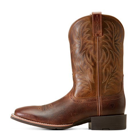 Ariat Men's 11" Sport Wide Square Toe Fiddle Brown Western Boot - 10016291 - 7D