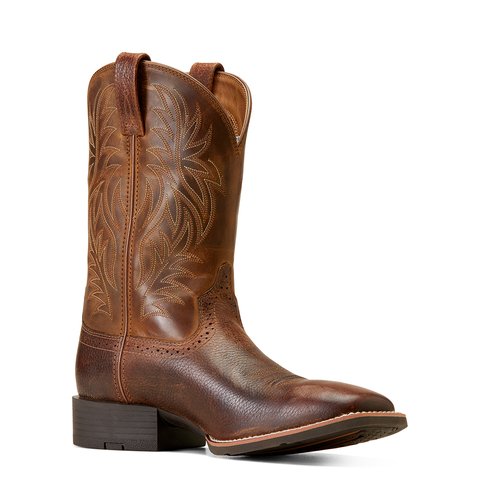 Ariat Men's 11" Sport Wide Square Toe Fiddle Brown Western Boot - 10016291 - 7D