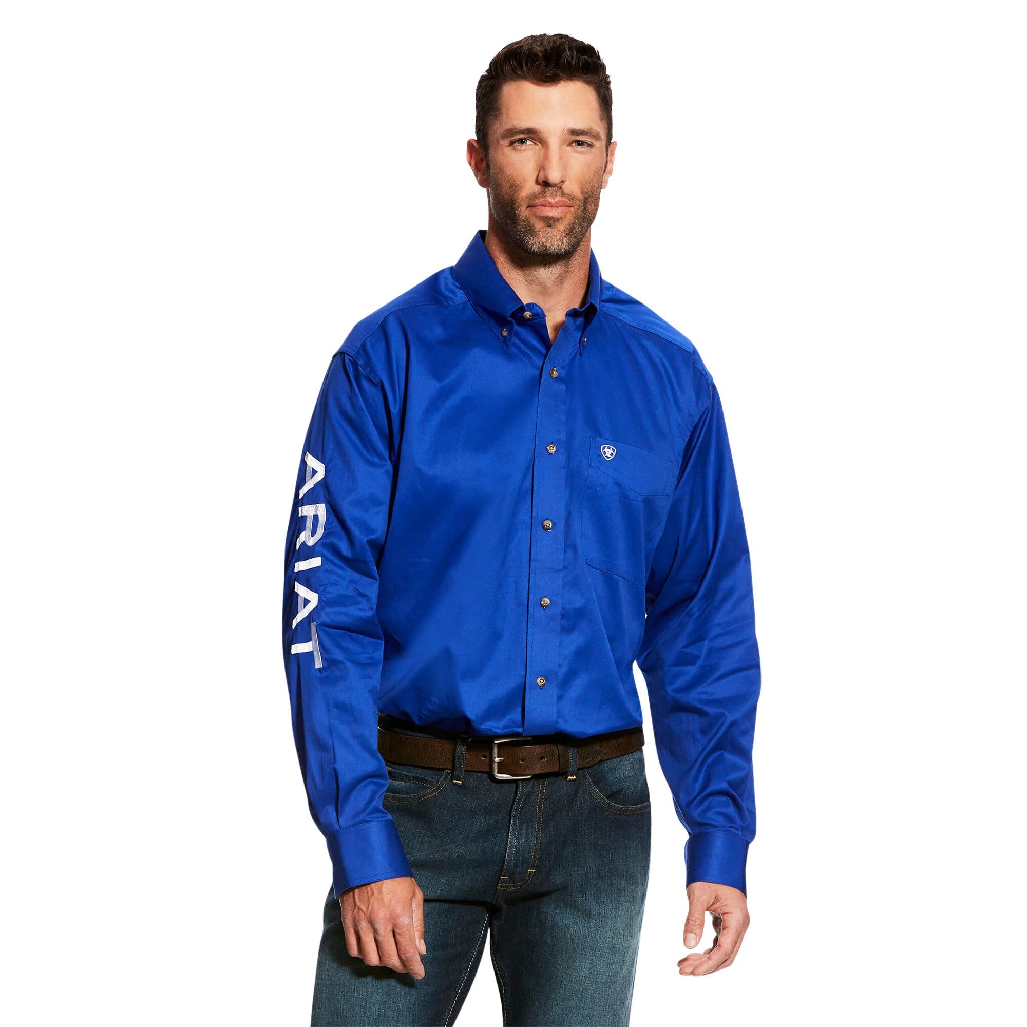 Ariat Men's Team Logo Ultramarine Twill Long Sleeve Shirt - 10017498 - XS