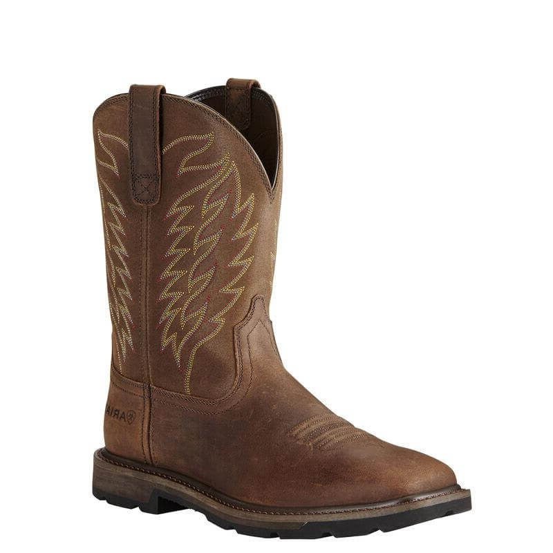 Ariat Men's 10" Groundbreaker Square Soft Toe Work Boot - 10020059 - 6D