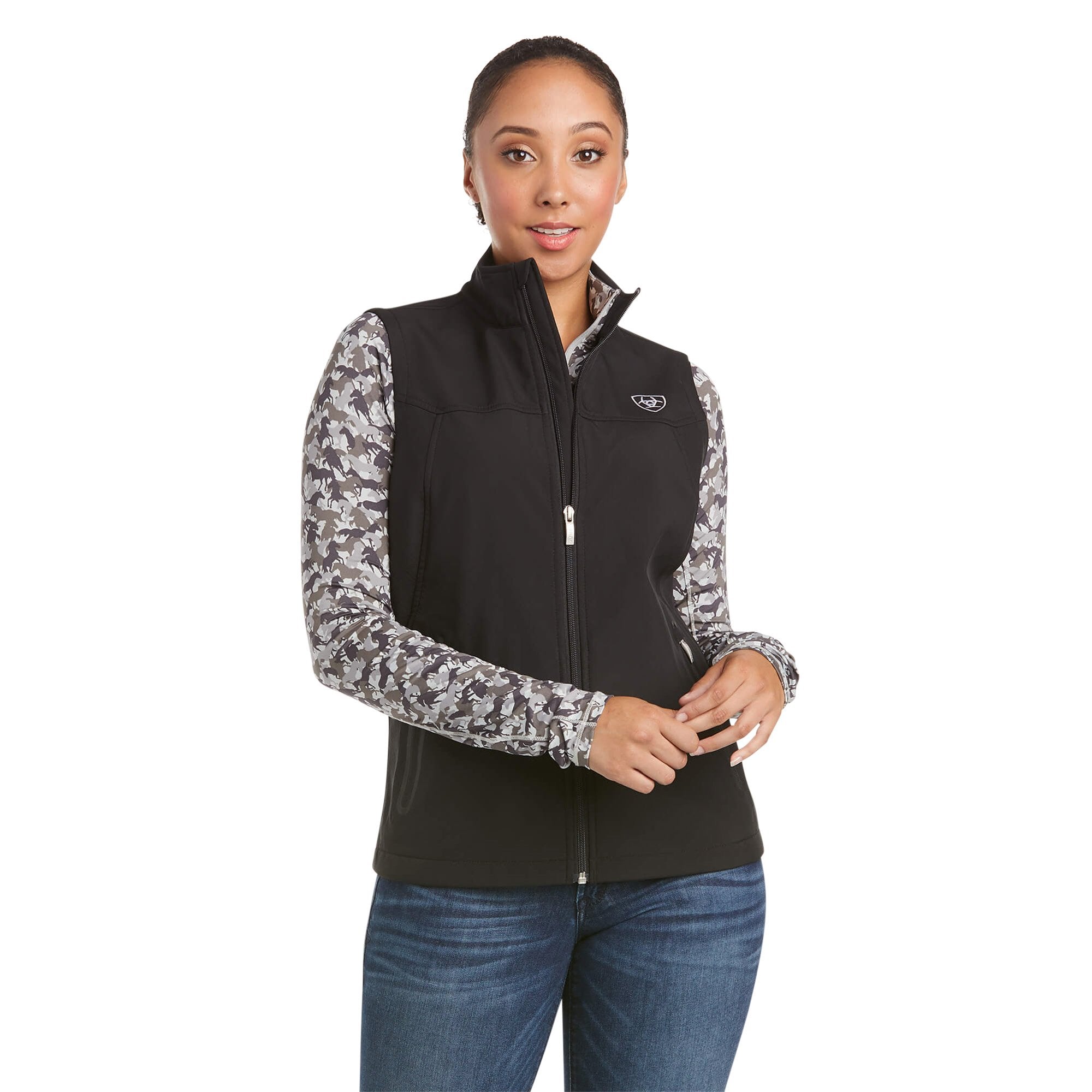 Ariat Women's New Team Black Softshell Vest - 10020762 - XS