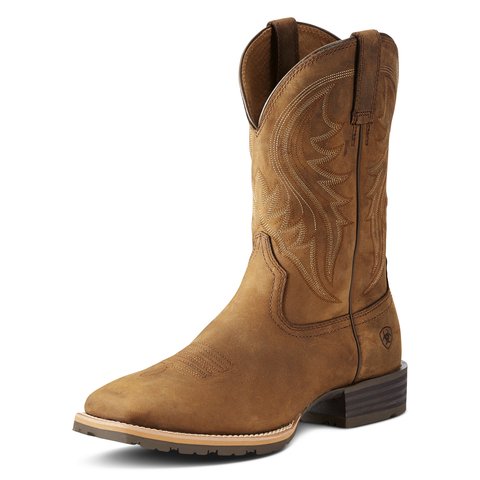 Ariat Men's 11" Hybrid Rancher Distressed Brown Wide Square Toe Western Boot - 10023175 - 6D