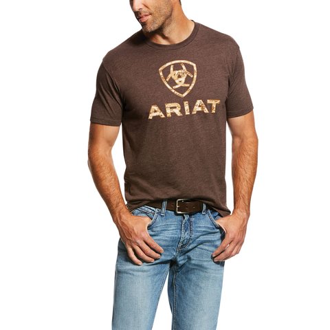 Ariat Men's Brown Heather Liberty USA Digi Camo T-Shirt - 10027515 - S