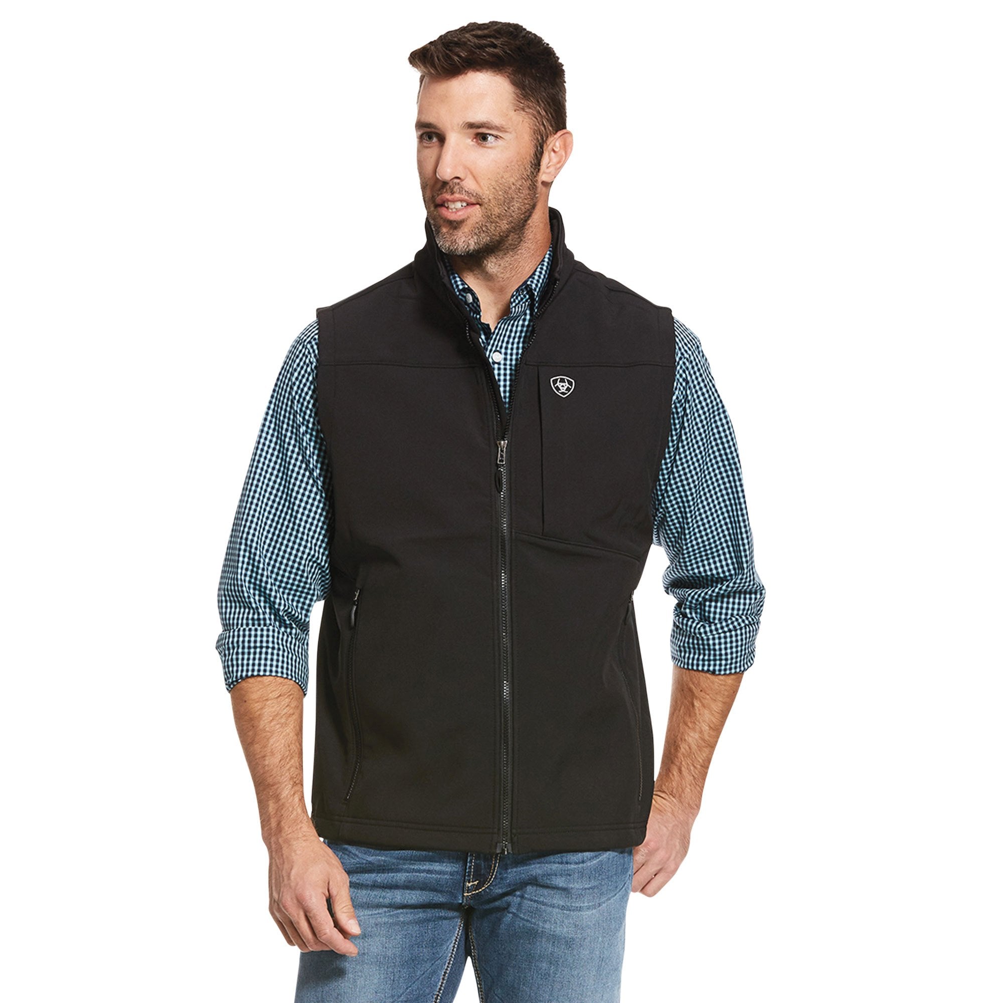 Ariat Men's Black Logo Softshell 2.0 CAV Vest - 10028321 - S