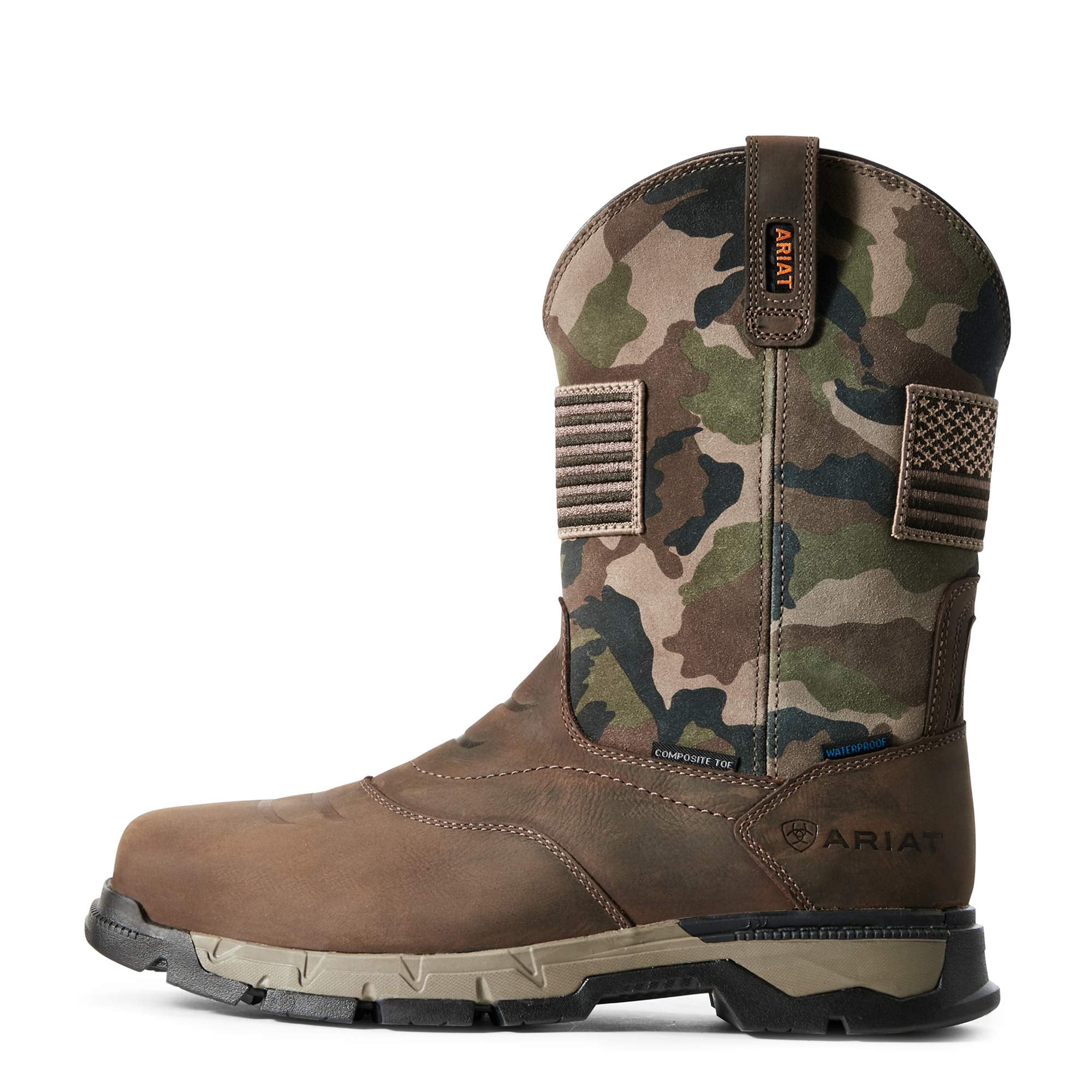 Ariat Men's 10" Waterproof Rebar Flex Patriot Wide Square Composite Toe Work Boot - 10029518 - 7D