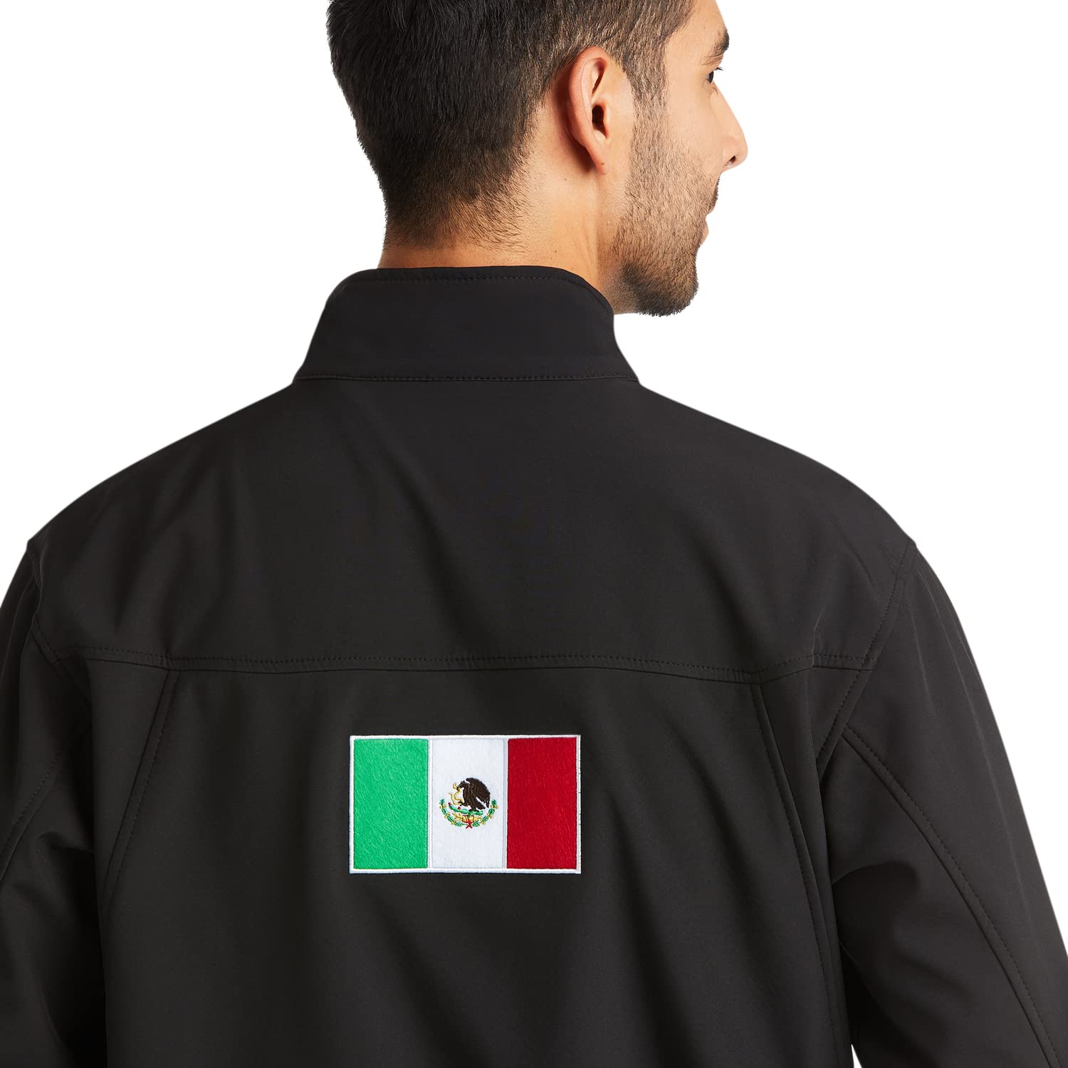 Ariat Men's New Team Softshell Mexico Flag Black Jacket - 10031424 XS