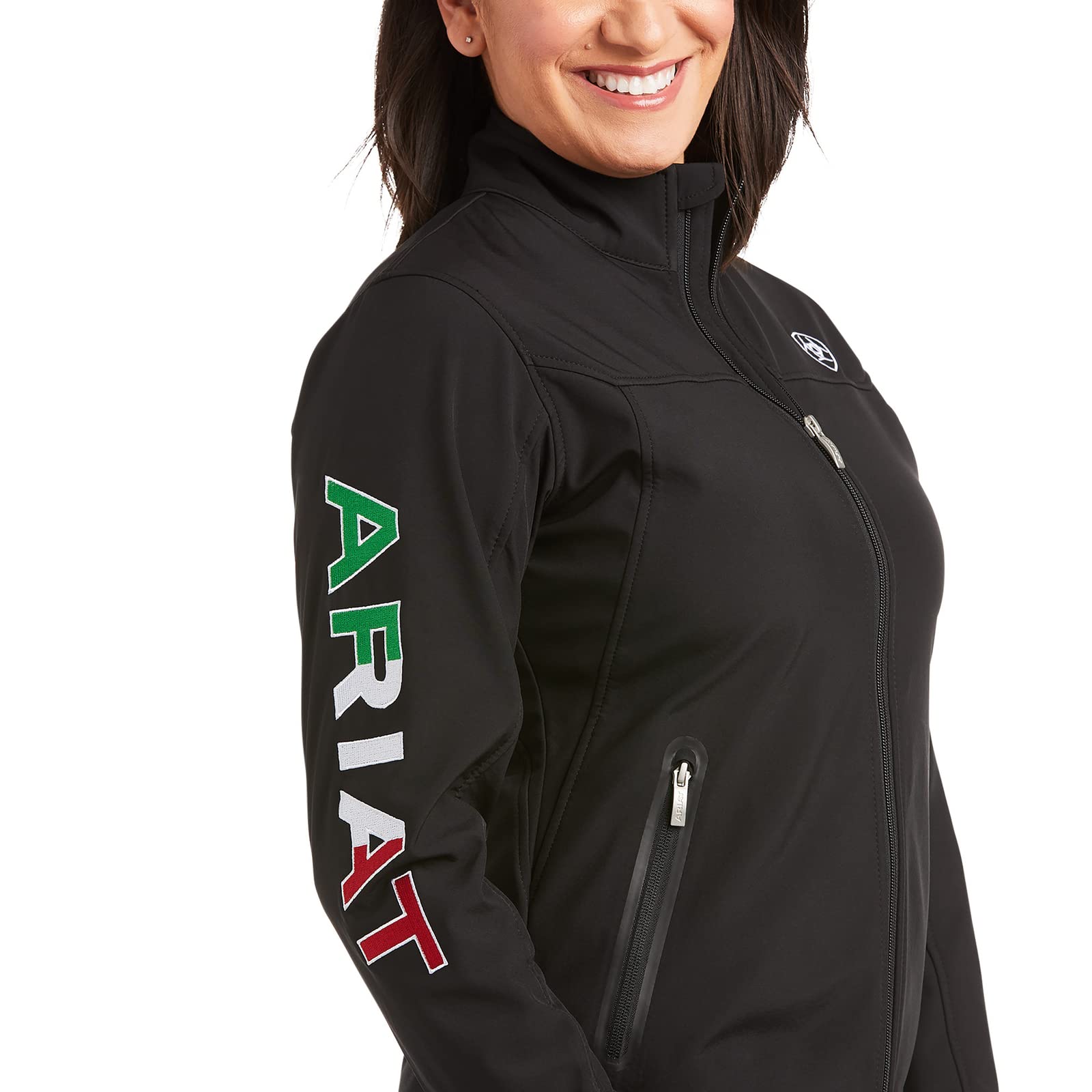 Ariat Women's Classic Team Softshell Mexico Water Resistant Black Jacket - 10031428 XS