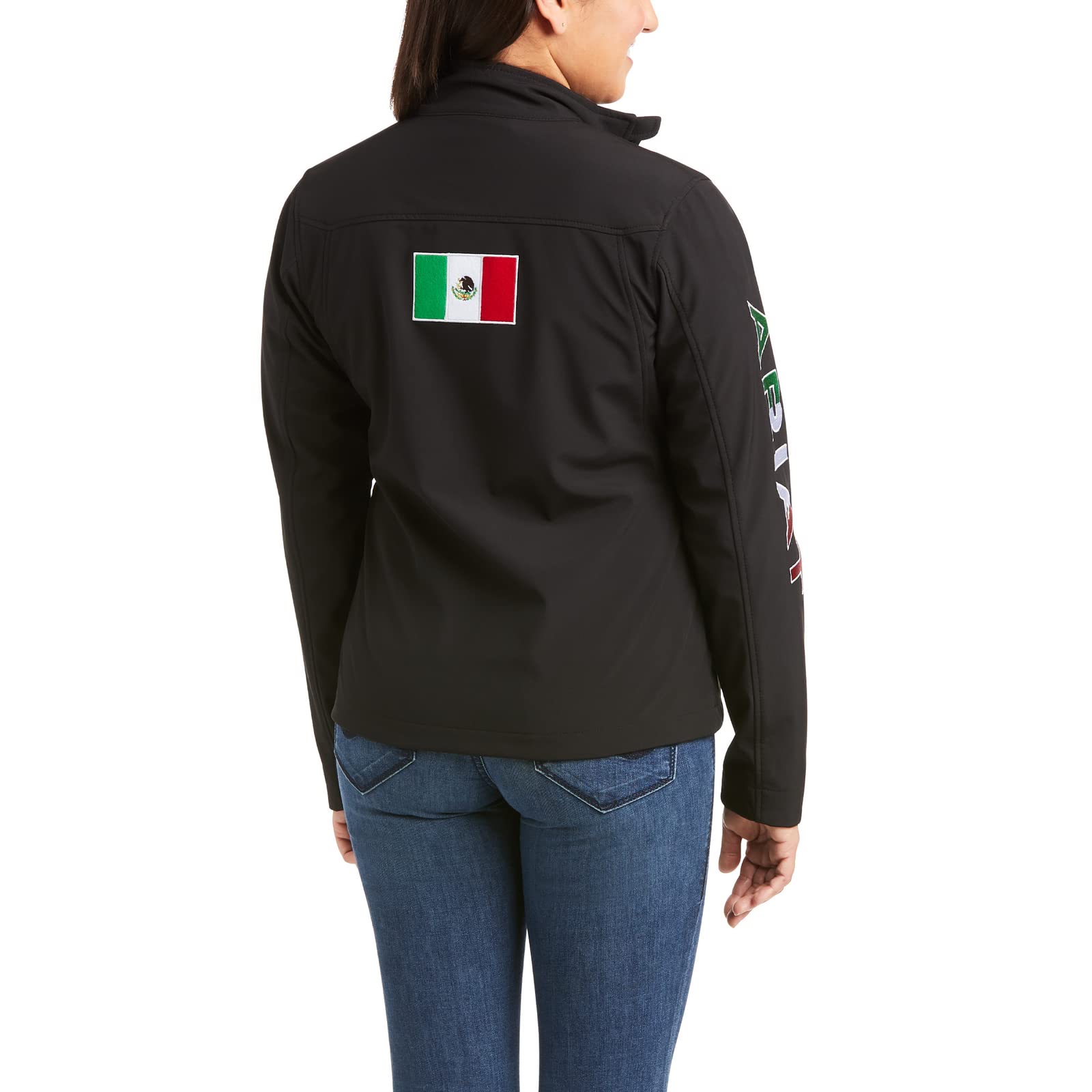 Ariat Women's Classic Team Softshell Mexico Water Resistant Black Jacket - 10031428 XS