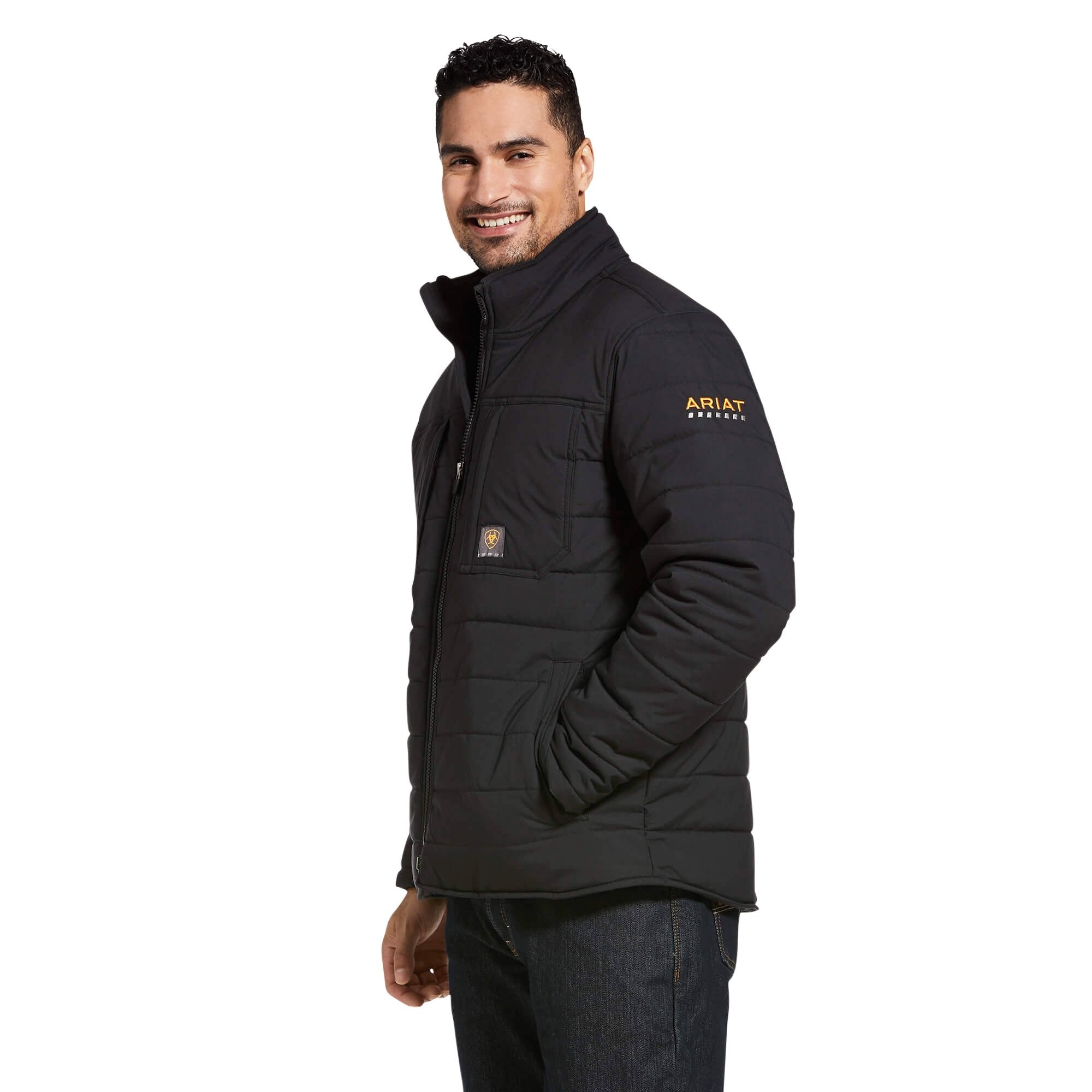 Rebar Valiant Stretch Canvas Water Resistant Insulated Black Work Jacket - 10032975 - S