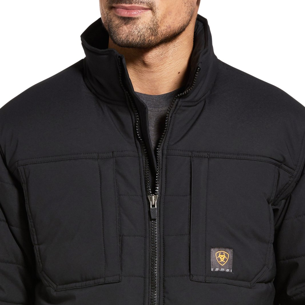 Rebar Valiant Stretch Canvas Water Resistant Insulated Black Work Jacket - 10032975 - S