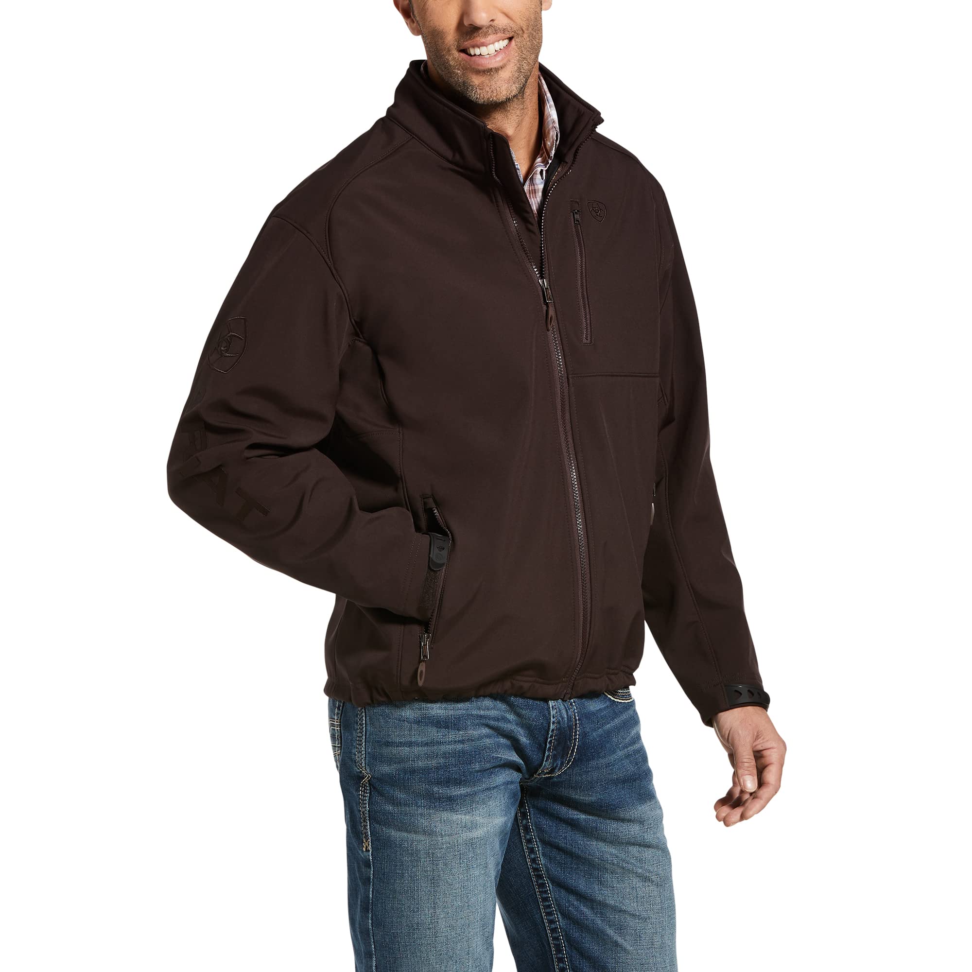 Ariat Men's Logo 2.0 Patriot Softshell Water Resistant Coffeebean Jacket - 10033519 - S