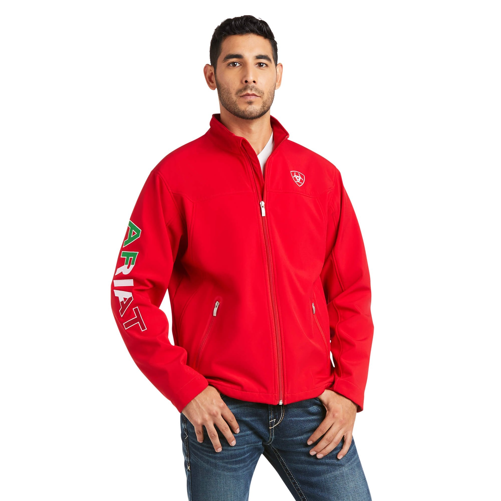 Ariat Men's New Team Softshell Red MEXICO Water Resistant Jacket - 10033525 - XS