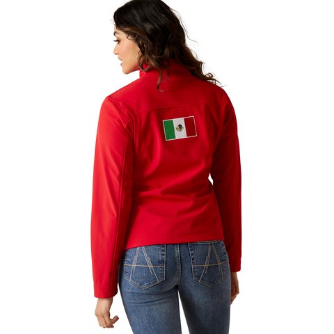 Ariat Women's Classic Team Softshell Red MEXICO Water Resistant Jacket - 10033526 - XS