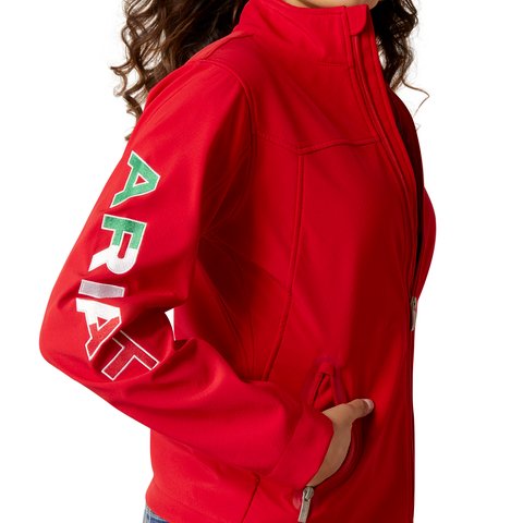 Ariat Women's Classic Team Softshell Red MEXICO Water Resistant Jacket - 10033526 - XS