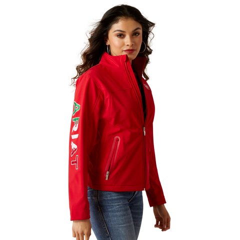 Ariat Women's Classic Team Softshell Red MEXICO Water Resistant Jacket - 10033526 - XS