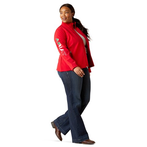 Ariat Women's Classic Team Softshell Red MEXICO Water Resistant Jacket - 10033526 - XS