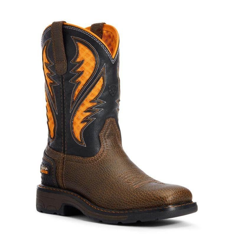 Ariat Kids' 8" VentTek Square Toe Cowboy Work Boot - 10034159 - 13.5M